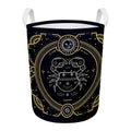 Vintage Cancer Zodiac Sign Print Round Laundry Basket