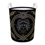 Vintage Cancer Zodiac Sign Print Round Laundry Basket