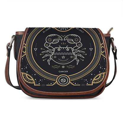 Vintage Cancer Zodiac Sign Print Saddle Bag