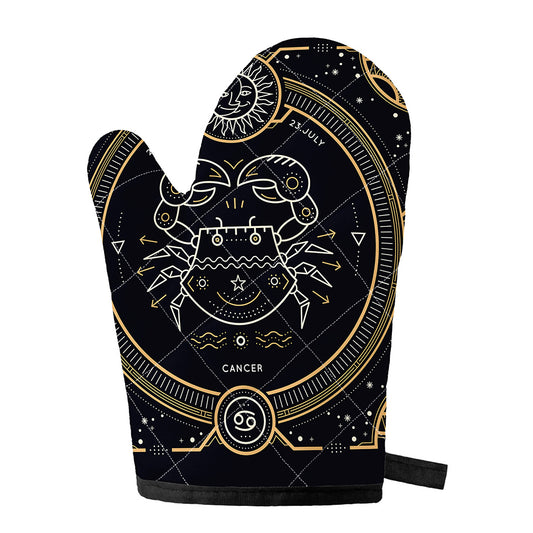 Vintage Cancer Zodiac Sign Print Single Oven Mitt