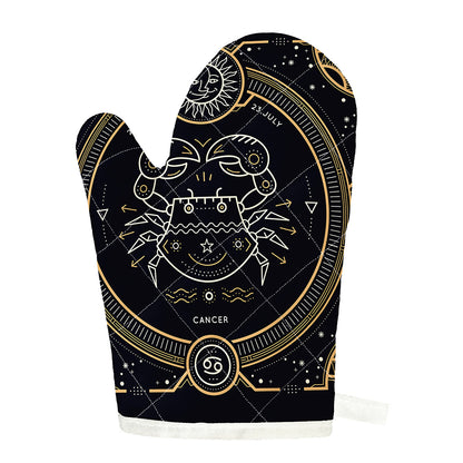 Vintage Cancer Zodiac Sign Print Single Oven Mitt