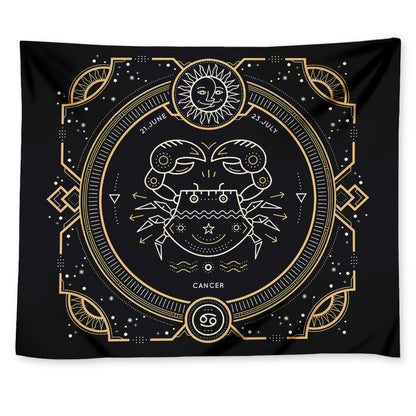 Vintage Cancer Zodiac Sign Print Tapestry