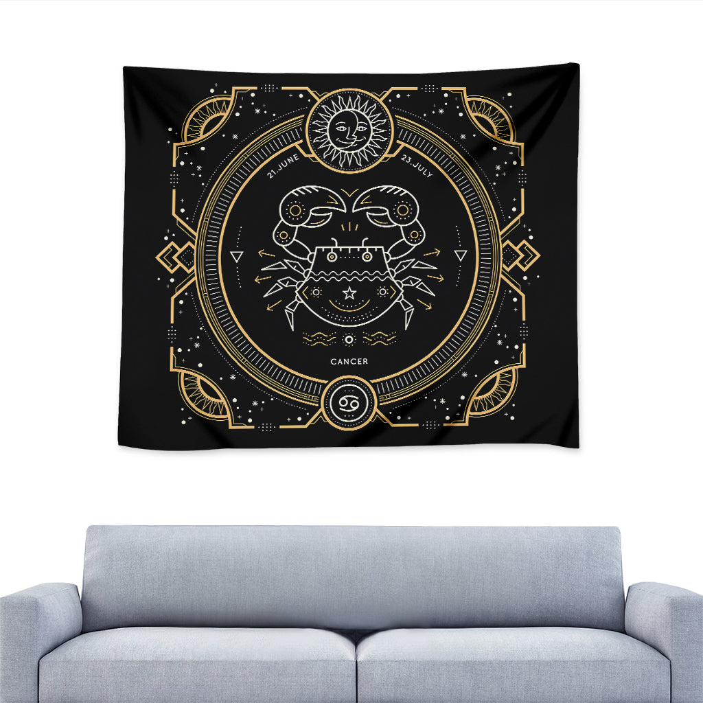 Vintage Cancer Zodiac Sign Print Tapestry