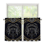 Vintage Cancer Zodiac Sign Print Tier Curtains
