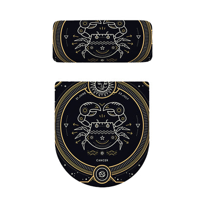 Vintage Cancer Zodiac Sign Print Toilet Lid And Tank Cover Set