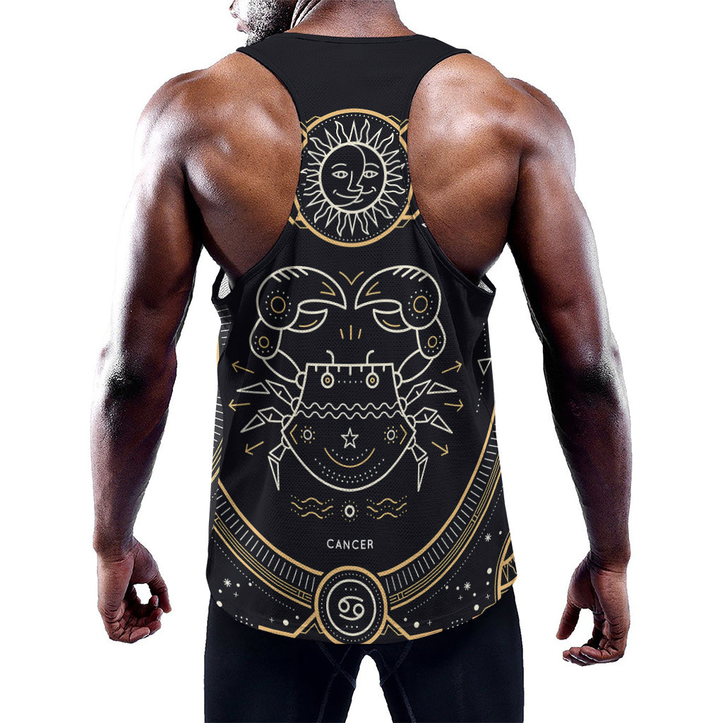 Vintage Cancer Zodiac Sign Print Training Tank Top