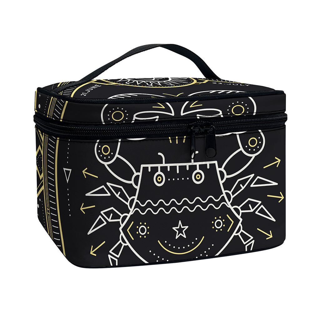 Vintage Cancer Zodiac Sign Print Travel Makeup Bag