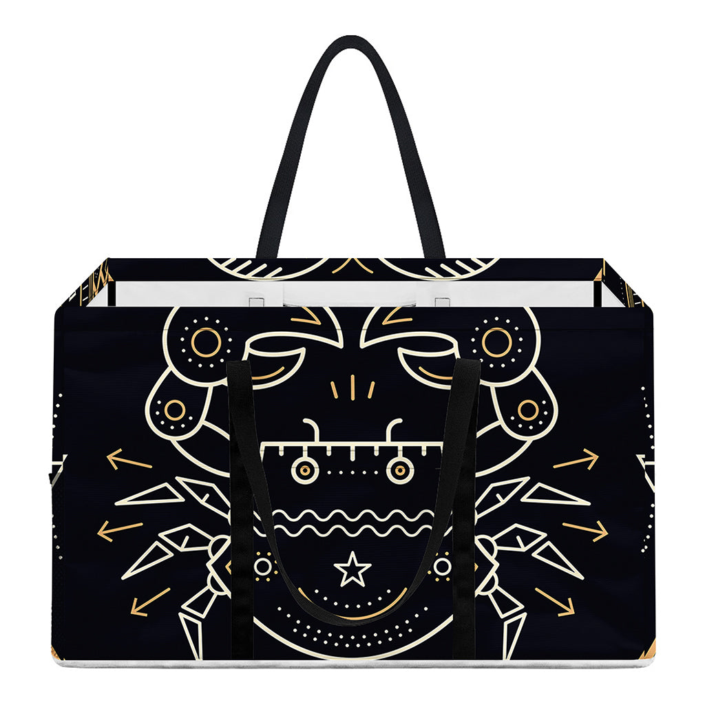 Vintage Cancer Zodiac Sign Print Utility Tote Bag