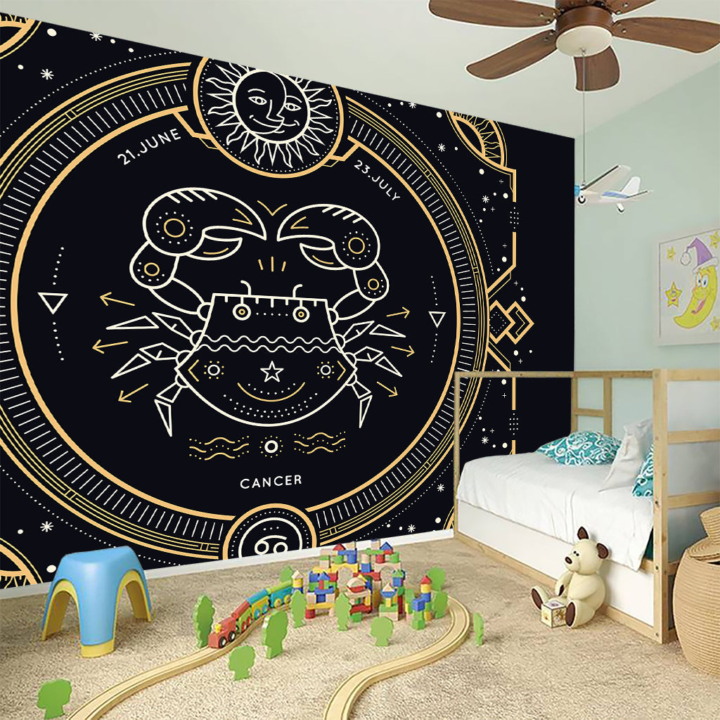 Vintage Cancer Zodiac Sign Print Wall Sticker