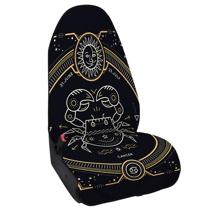 Vintage Cancer Zodiac Sign Print Waterproof Car Seat Cover