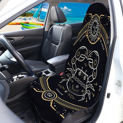 Vintage Cancer Zodiac Sign Print Waterproof Car Seat Cover