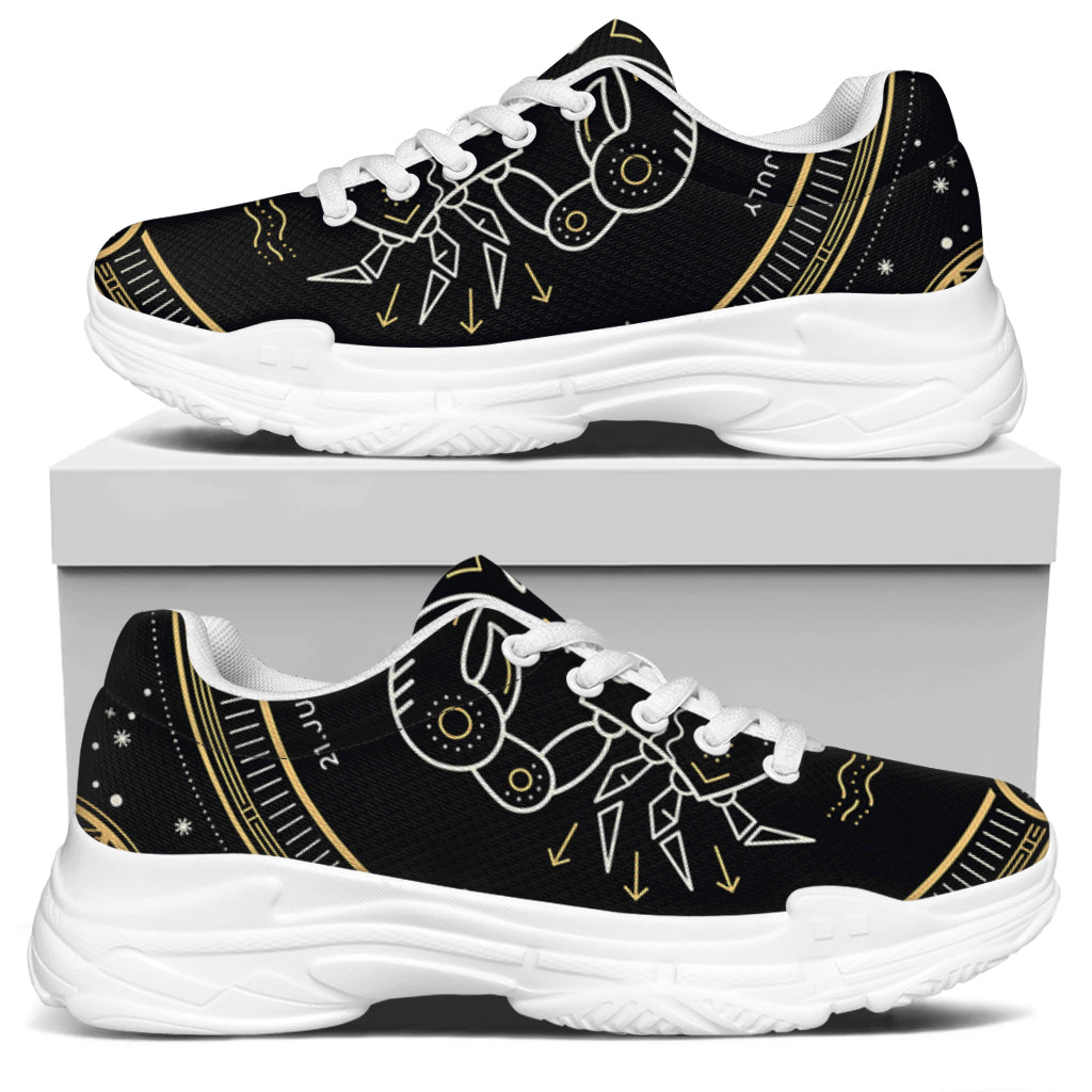 Vintage Cancer Zodiac Sign Print White Chunky Shoes