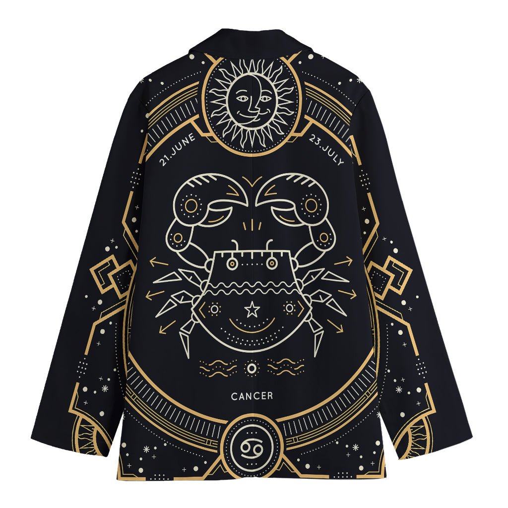 Vintage Cancer Zodiac Sign Print Women's Blazer