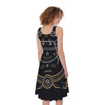 Vintage Cancer Zodiac Sign Print Women's Sleeveless Dress
