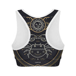 Vintage Cancer Zodiac Sign Print Women's Sports Bra