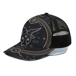 Vintage Capricorn Zodiac Sign Print Black Mesh Trucker Cap