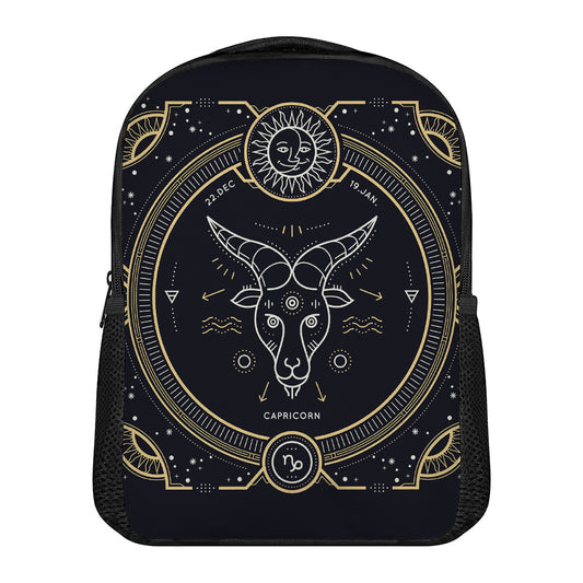 Vintage Capricorn Zodiac Sign Print Casual Backpack