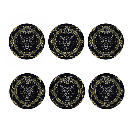 Vintage Capricorn Zodiac Sign Print Coaster Set