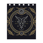 Vintage Capricorn Zodiac Sign Print Curtain