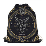 Vintage Capricorn Zodiac Sign Print Drawstring Bag