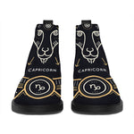 Vintage Capricorn Zodiac Sign Print Flat Ankle Boots