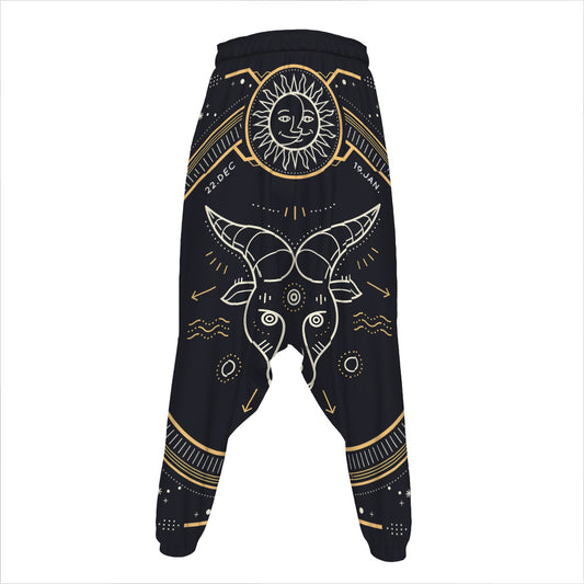 Vintage Capricorn Zodiac Sign Print Hammer Pants
