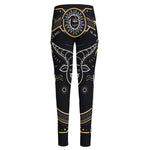 Vintage Capricorn Zodiac Sign Print High-Waisted Pocket Leggings