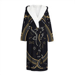 Vintage Capricorn Zodiac Sign Print Hooded Bathrobe