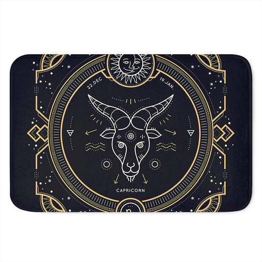 Vintage Capricorn Zodiac Sign Print Indoor Door Mat