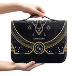 Vintage Capricorn Zodiac Sign Print Leather Bible Cover