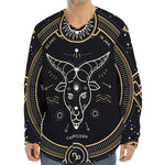 Vintage Capricorn Zodiac Sign Print Long Sleeve Baseball Jersey