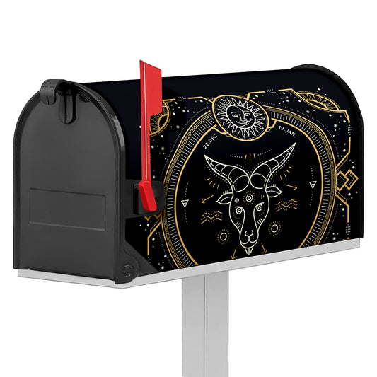 Vintage Capricorn Zodiac Sign Print Mailbox Cover