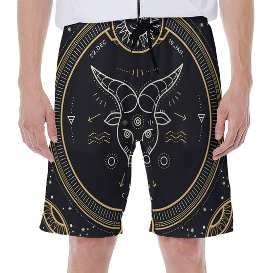 Vintage Capricorn Zodiac Sign Print Men's Beach Shorts