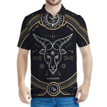 Vintage Capricorn Zodiac Sign Print Men's Polo Shirt