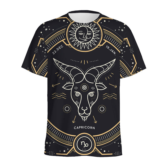 Vintage Capricorn Zodiac Sign Print Men's Sports T-Shirt
