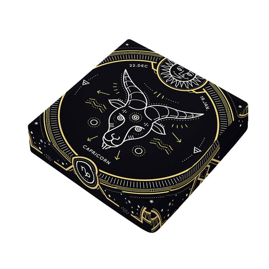 Vintage Capricorn Zodiac Sign Print Outdoor Seat Cushion Cover
