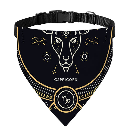 Vintage Capricorn Zodiac Sign Print Over The Collar Dog Bandana