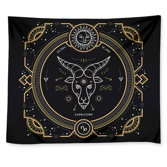 Vintage Capricorn Zodiac Sign Print Tapestry