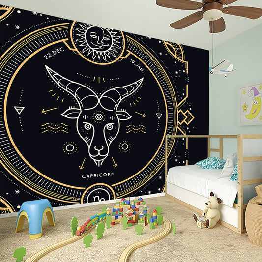 Vintage Capricorn Zodiac Sign Print Wall Sticker