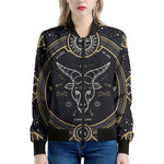Vintage Capricorn Zodiac Sign Print Women's Bomber Jacket