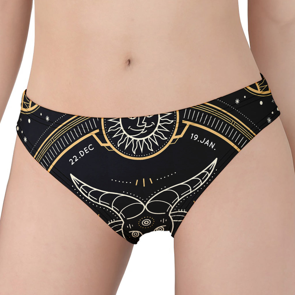 Vintage Capricorn Zodiac Sign Print Women's Panties