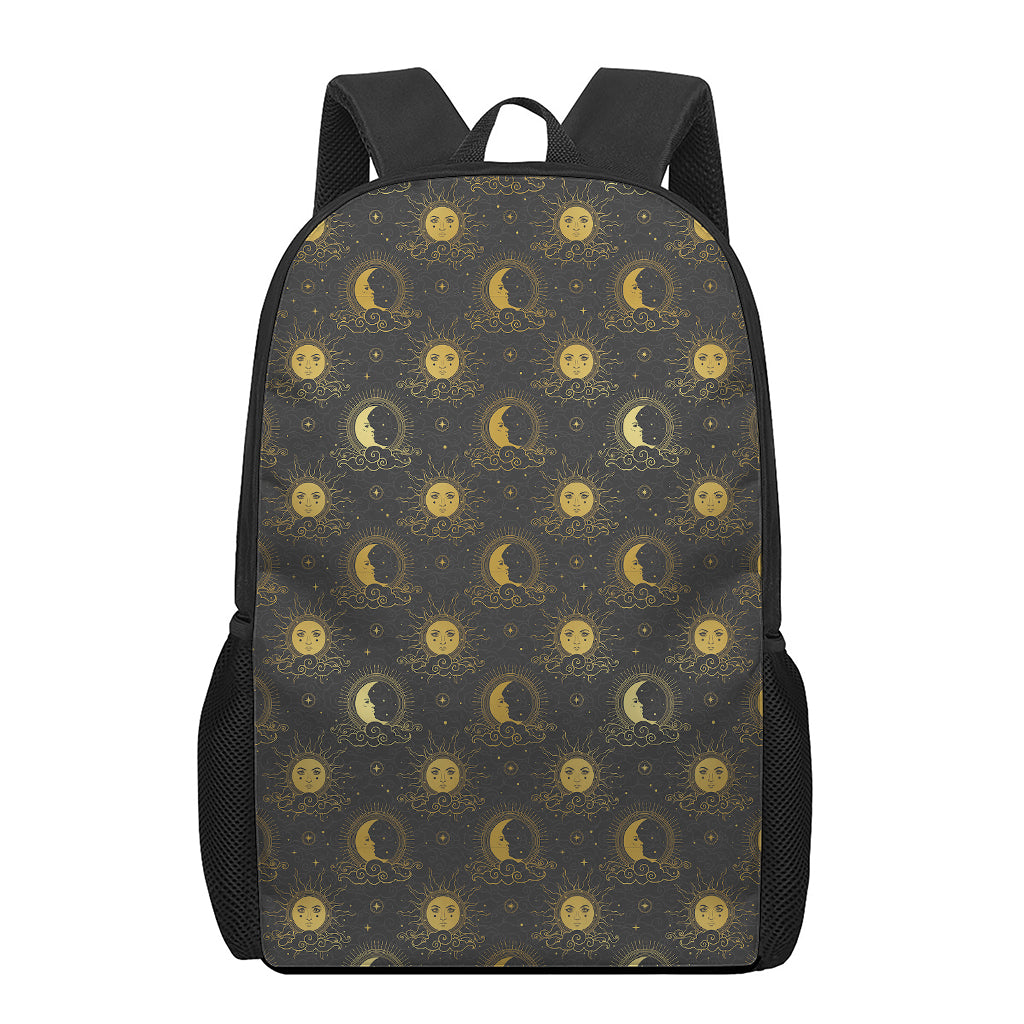 Vintage Celestial Pattern Print 17 Inch Backpack