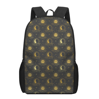 Vintage Celestial Pattern Print 17 Inch Backpack