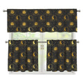Vintage Celestial Pattern Print 3 Piece Kitchen Curtains