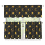 Vintage Celestial Pattern Print 3 Piece Kitchen Curtains