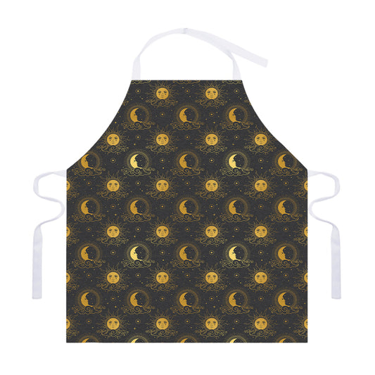 Vintage Celestial Pattern Print Adjustable Apron
