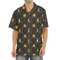 Vintage Celestial Pattern Print Aloha Shirt