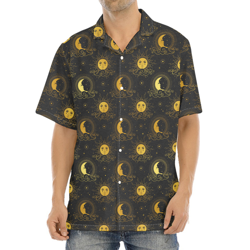 Vintage Celestial Pattern Print Aloha Shirt
