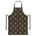 Vintage Celestial Pattern Print Bib Apron With Pocket