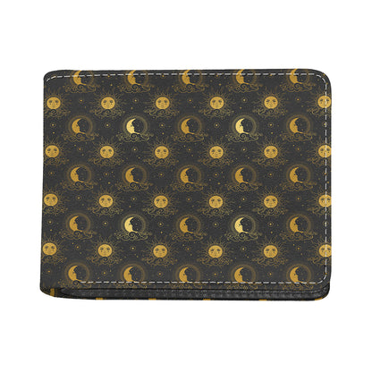 Vintage Celestial Pattern Print Bifold Wallet